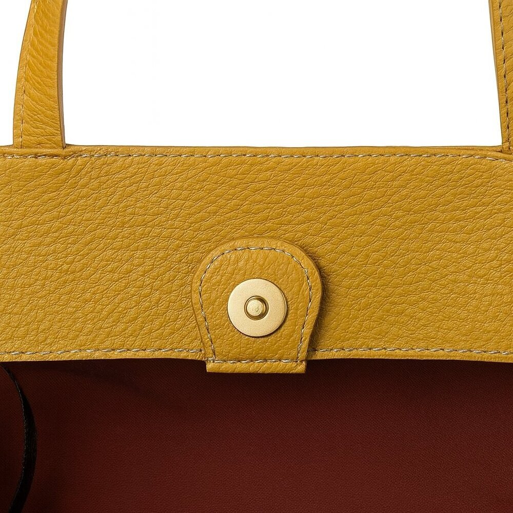 Dooney & Bourke Mustard Yellow Leather Shoulder Bag - Picture 4 of 7